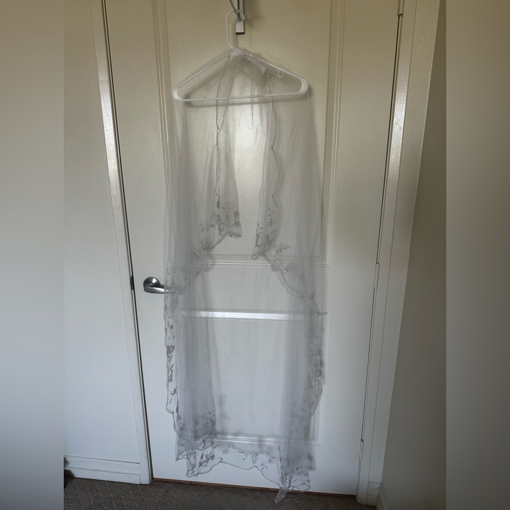 Bridal Veil with Silver detail purchased in Downtown LA